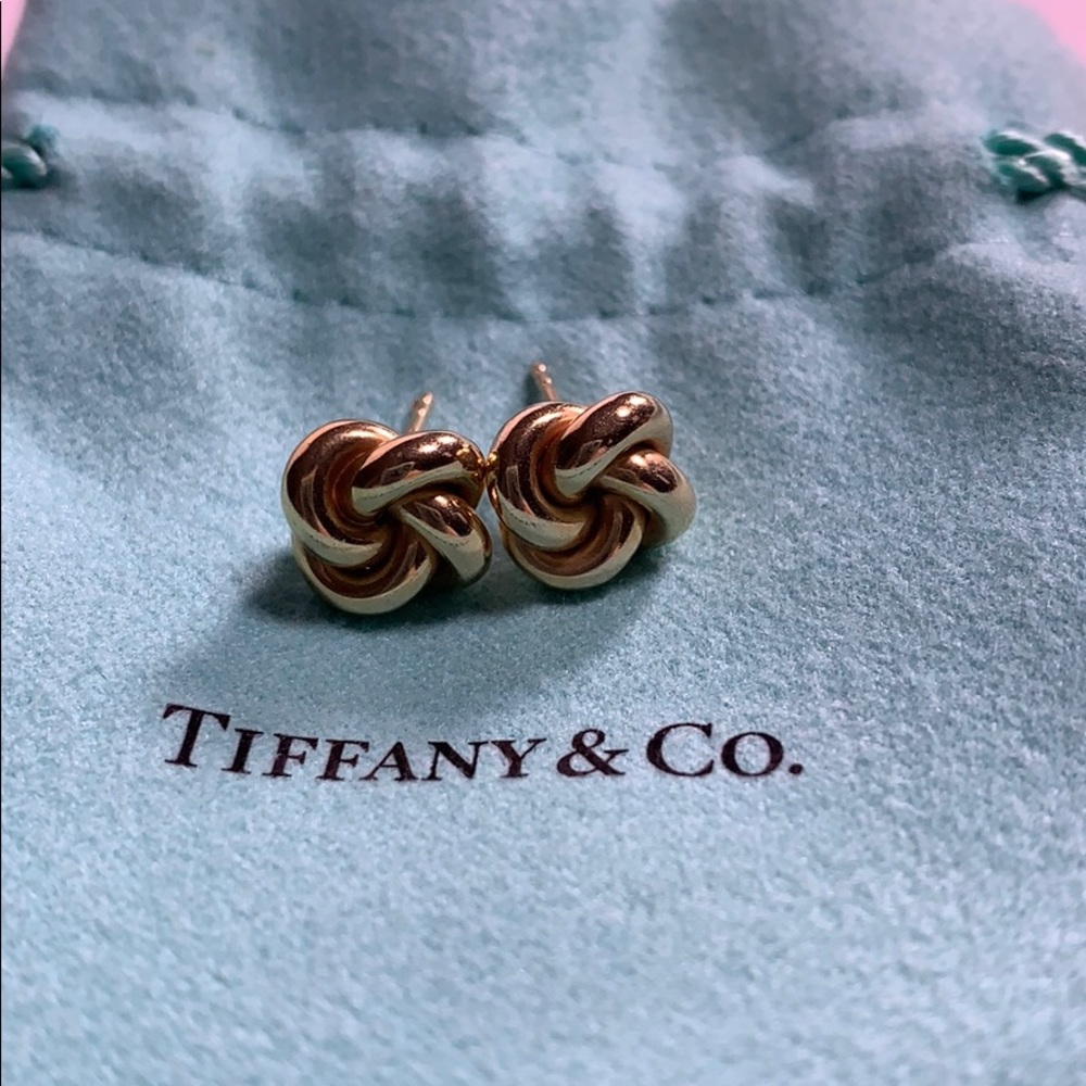 Tiffany & Co. Gold and Silver Knot Earrings